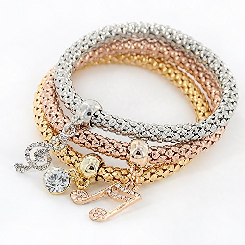YouBella Crystal Bracelet Bangle Jewellery for Women(Silver and Rose Gold)
