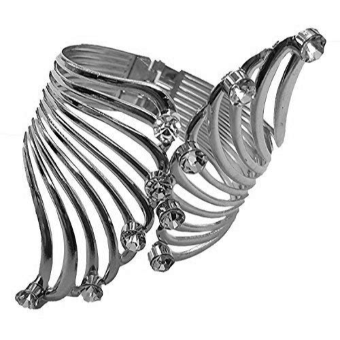 YouBella Jewellery Fancy Bangle Bracelet for Women (Black-Silver Combo)