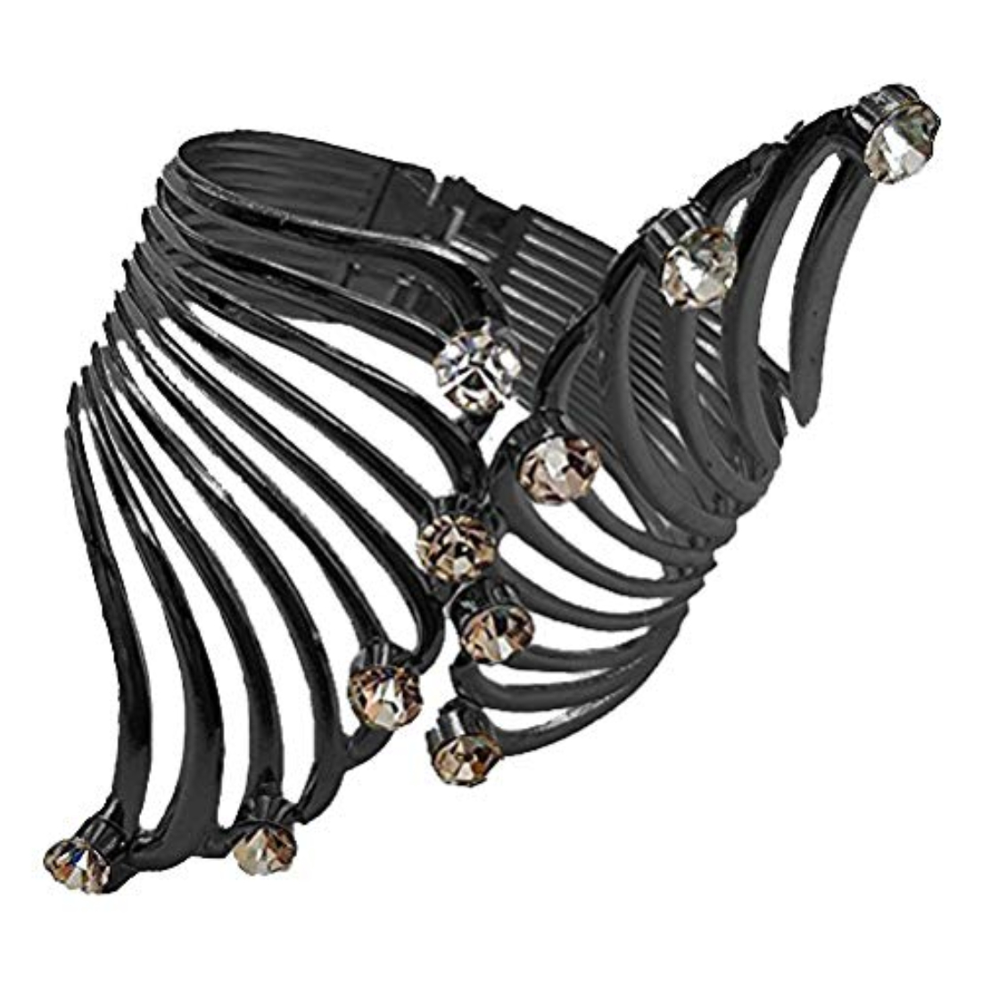 YouBella Jewellery Fancy Bangle Bracelet for Women (Black-Silver Combo)