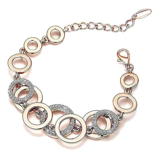 YouBella Rose Gold Crystal Gold plated Floral Bracelets for Women Girls