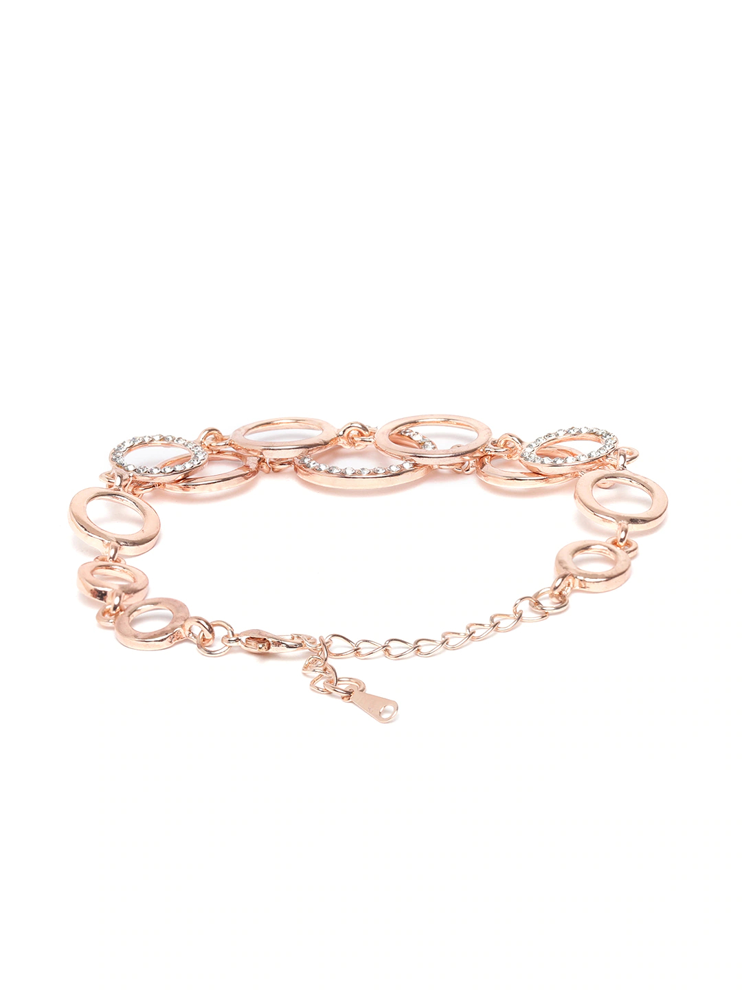 YouBella Rose Gold Crystal Gold plated Floral Bracelets for Women Girls
