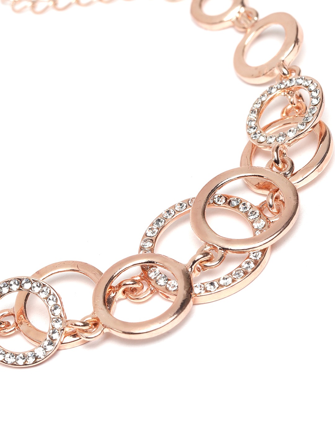 YouBella Rose Gold Crystal Gold plated Floral Bracelets for Women Girls