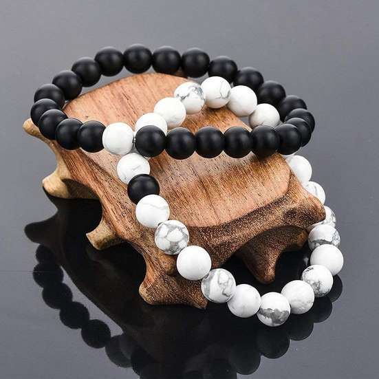YouBella Multicolour Natural Stones Stylish Couple Love Bracelet for Girls/Women/Boys/Men