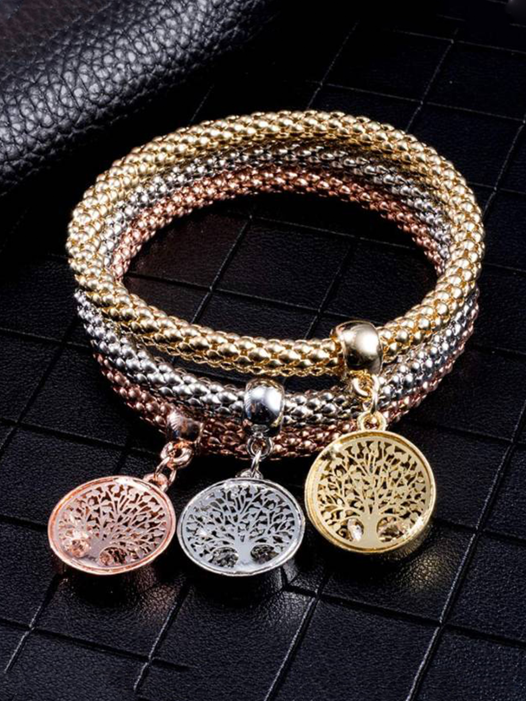 YouBella Jewellery Silver and Rose Gold Crystal Bracelet Bangle Jewellery for Girls and Women (Style - 2)