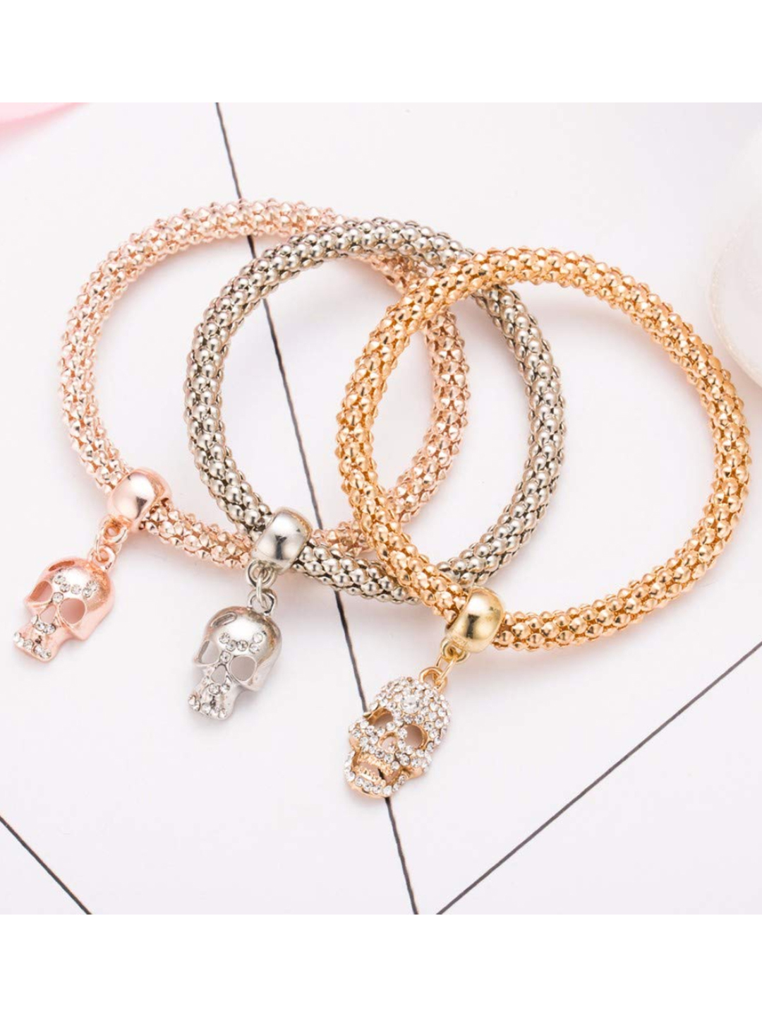YouBella Jewellery Silver and Rose Gold Crystal Bracelet Bangle Jewellery for Girls and Women (Style - 4)