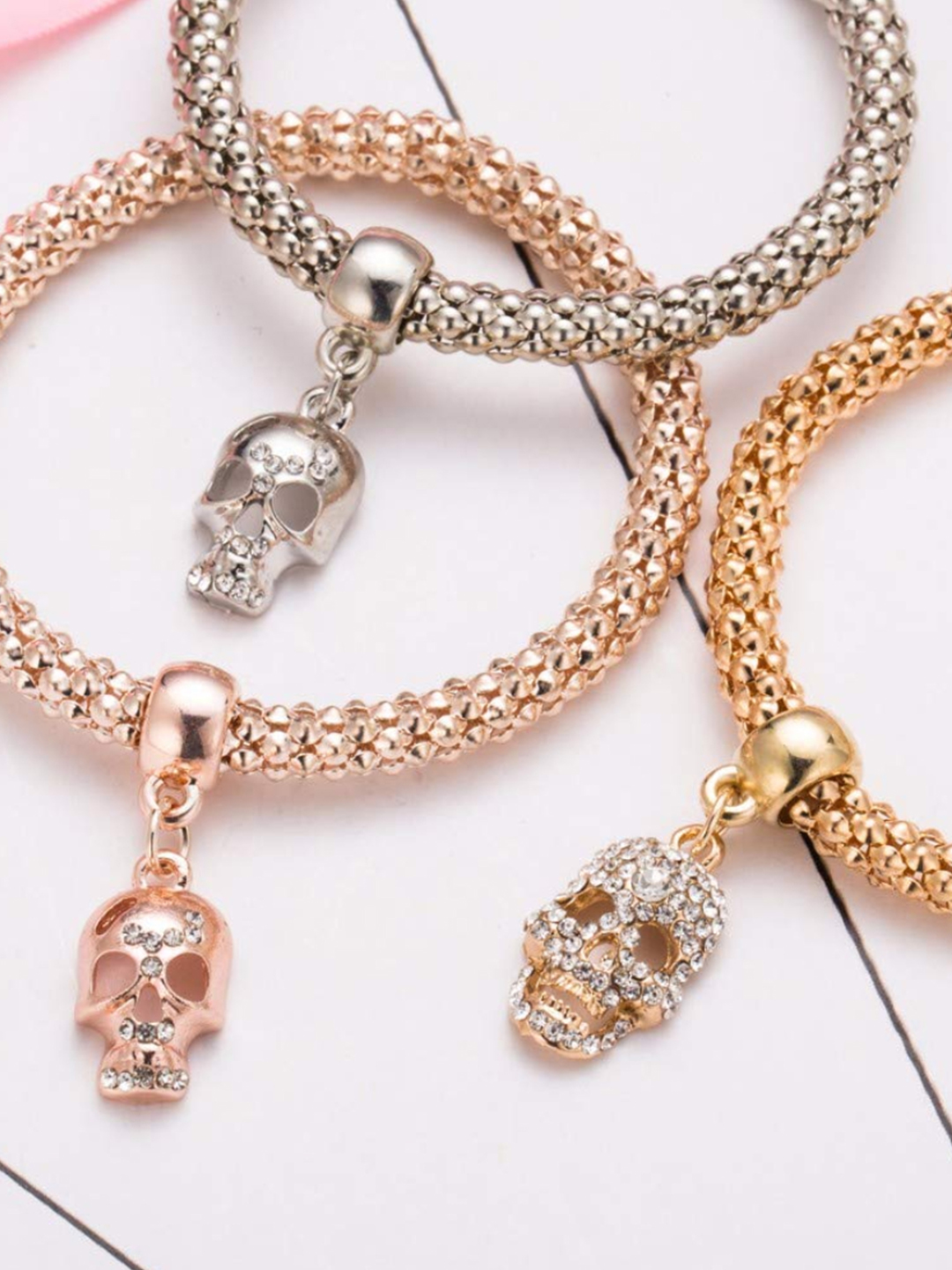 YouBella Jewellery Silver and Rose Gold Crystal Bracelet Bangle Jewellery for Girls and Women (Style - 4)