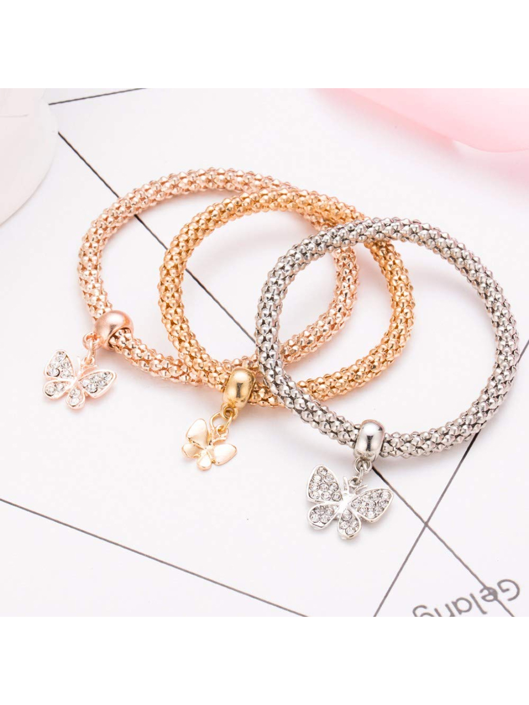 YouBella Jewellery Silver and Rose Gold Crystal Bracelet Bangle Jewellery for Girls and Women (Style - 5)