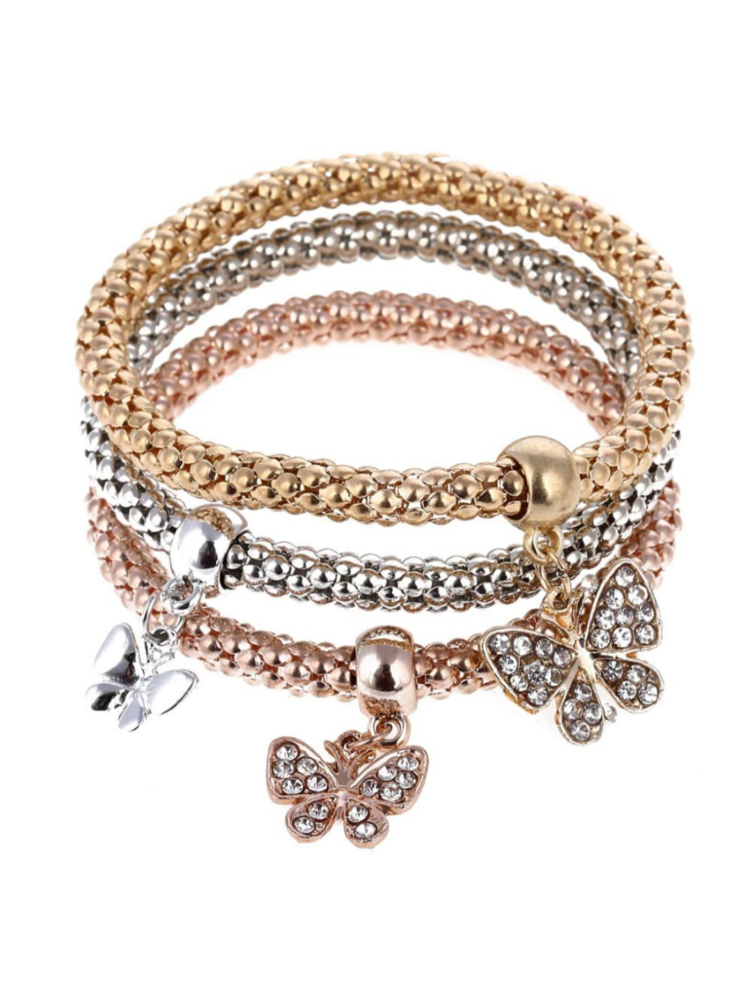 YouBella Jewellery Silver and Rose Gold Crystal Bracelet Bangle Jewellery for Girls and Women (Style - 5)
