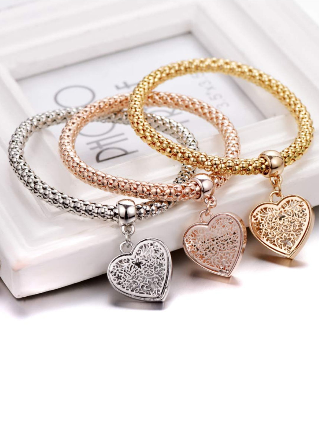 YouBella Jewellery Silver and Rose Gold Crystal Bracelet Bangle Jewellery for Girls and Women (Style - 7)