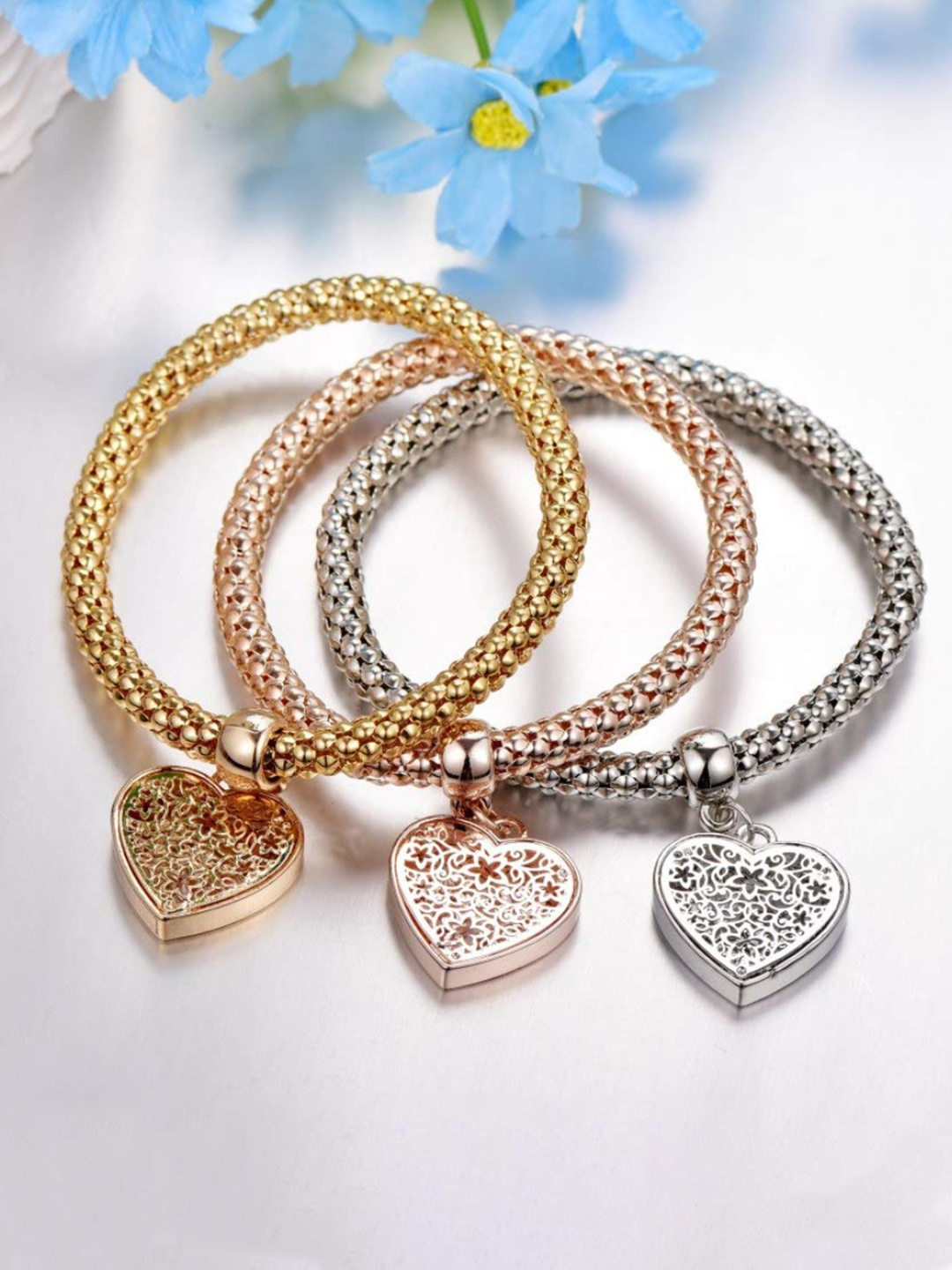 YouBella Jewellery Silver and Rose Gold Crystal Bracelet Bangle Jewellery for Girls and Women (Style - 7)