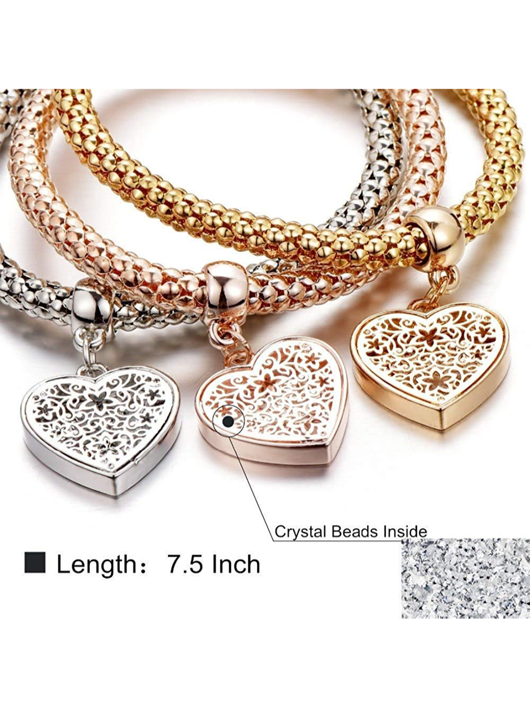 YouBella Jewellery Silver and Rose Gold Crystal Bracelet Bangle Jewellery for Girls and Women (Style - 7)