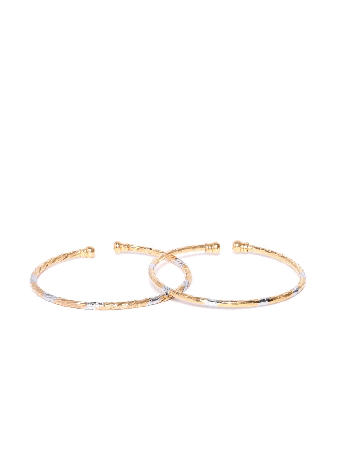 YouBella Silver and Gold Base Metal gold-plated Stylish Adjustable Bracelet for Girls and Women (Combo of 2)