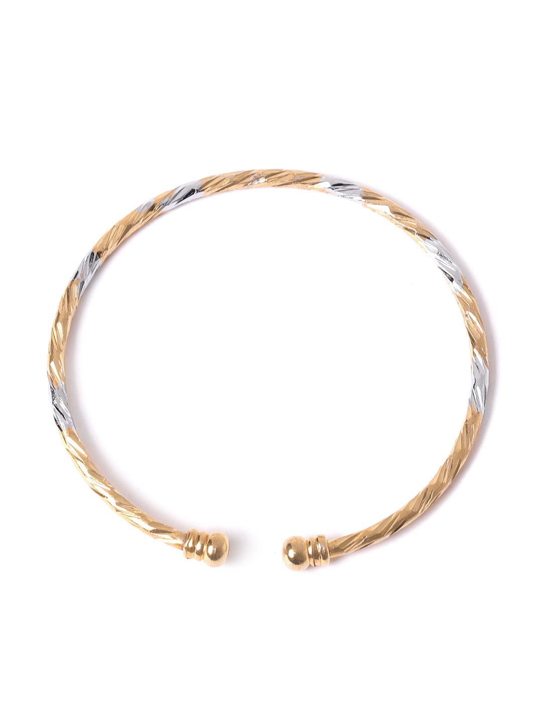 YouBella Silver and Gold Base Metal gold-plated Stylish Adjustable Bracelet for Girls and Women (Combo of 2)
