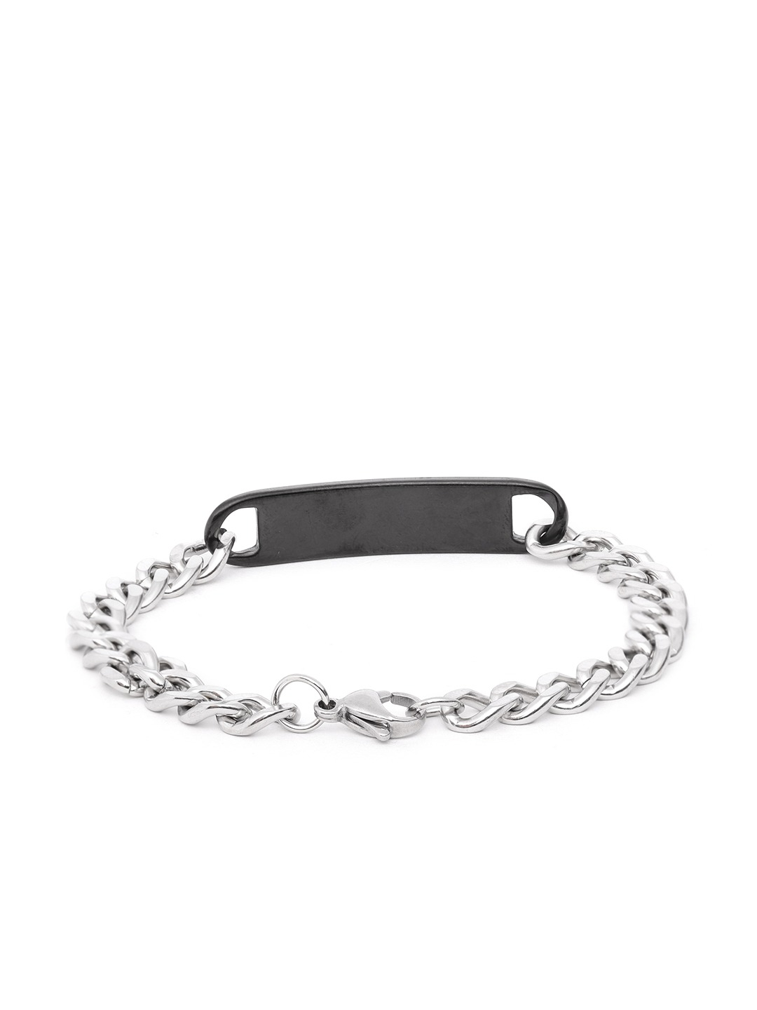YouBella Unisex Set of 2 Printed Stone Studded Couple Link Bracelets