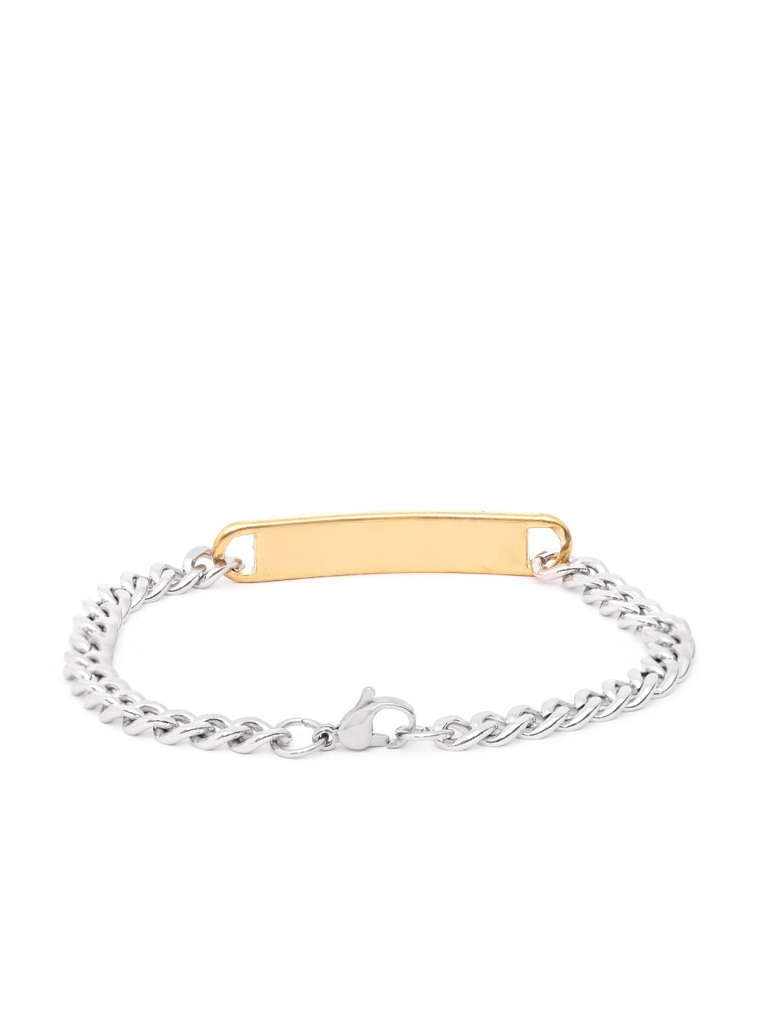 YouBella Unisex Set of 2 Printed Stone Studded Couple Link Bracelets