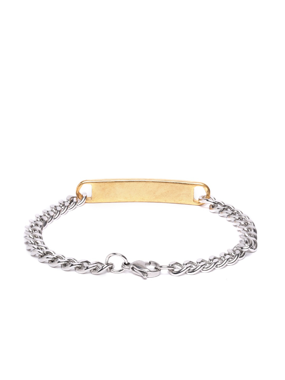YouBella Blue Silver-Plated Stone-Studded Link Bracelet