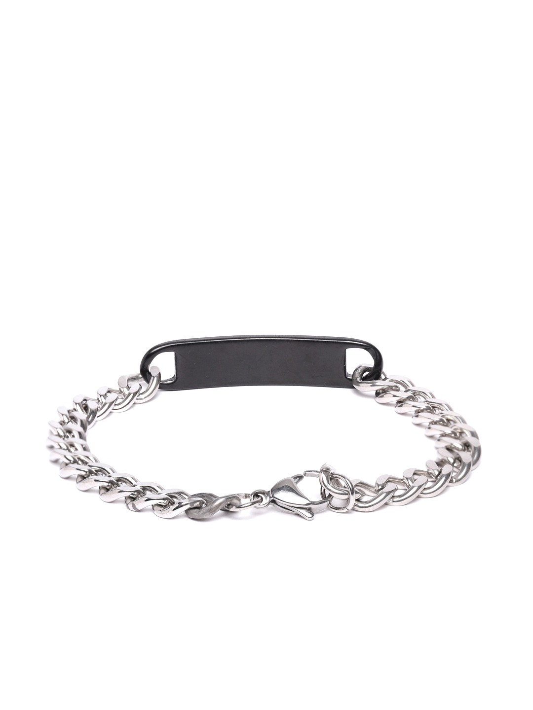 YouBella Blue Silver-Plated Stone-Studded Link Bracelet