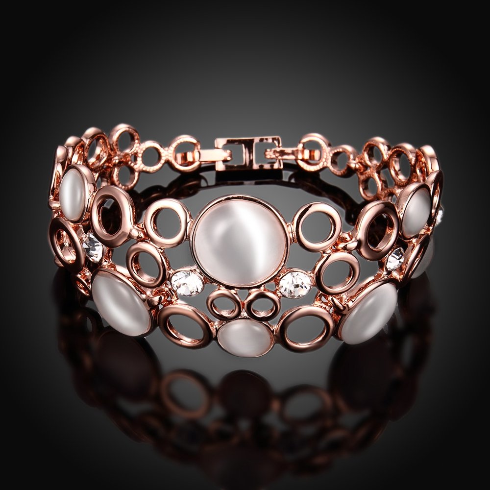 YouBella Stylish Latest Design Party Wear Jewellery Gold Plated Charm Bracelet for Women (Rose Gold) (YBBN_91640)