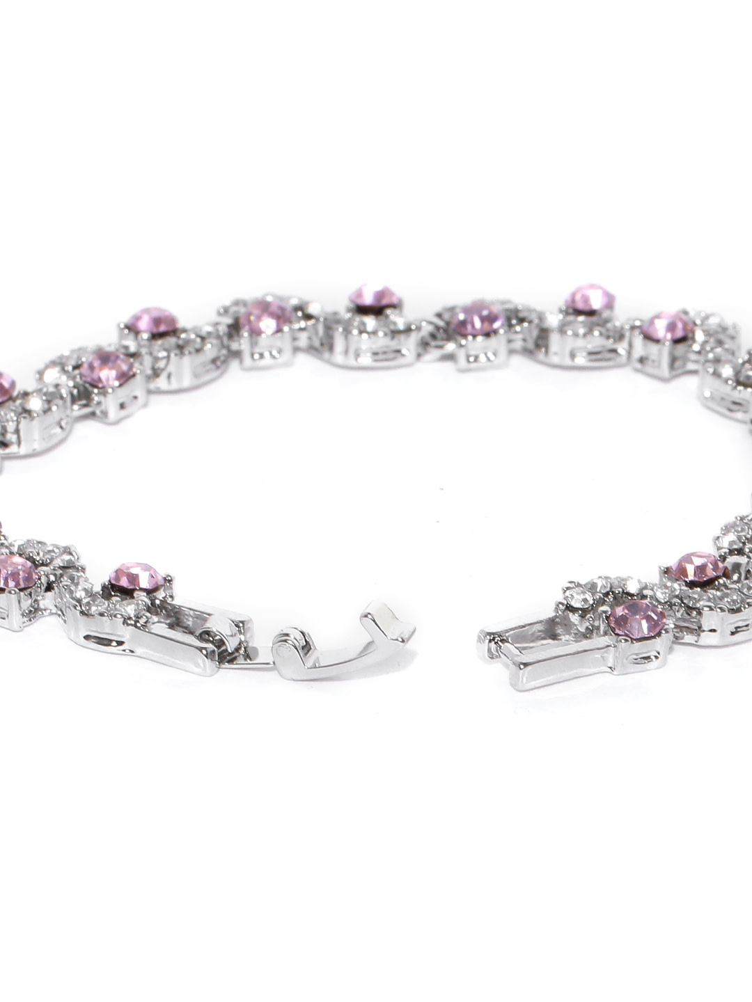 YouBella Silver-Plated Stone-Studded Link Bracelet