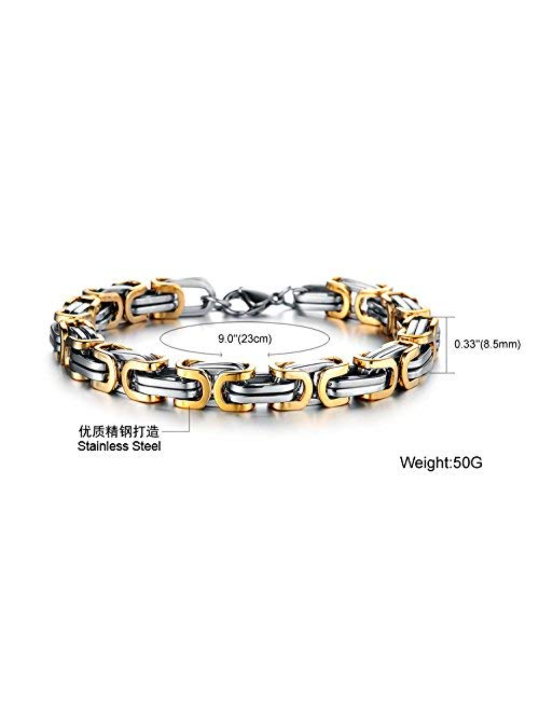 YouBella Stylish Jewellery Gold Plated Charm Bracelet for Men (Metallic) (YBBN_91648)