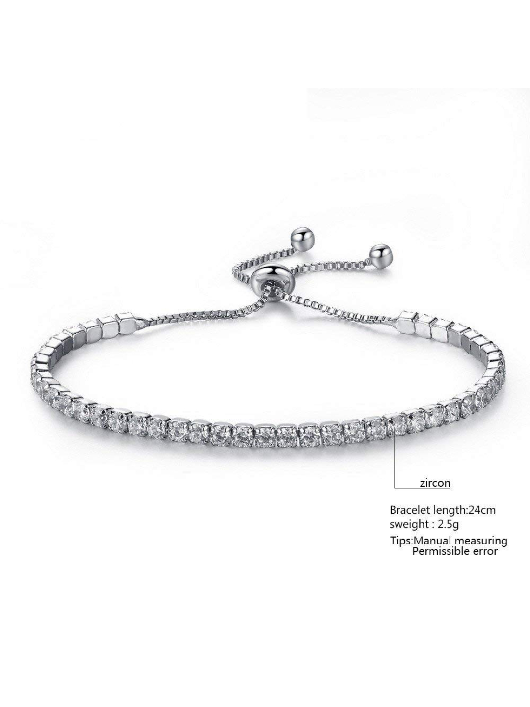 YouBella Stylish Crystal Jewellery Silver Plated Charm Bracelet for Women (Silver) (YBBN_91650)