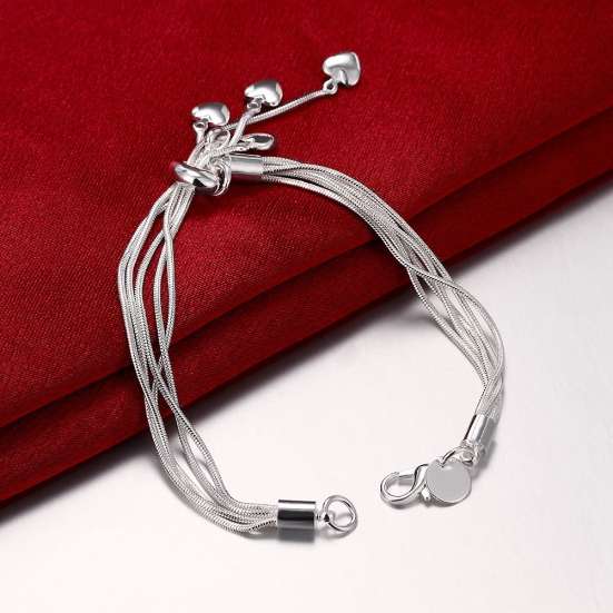 YouBella Stylish Latest Design Jewellery Silver Plated Charm Bracelet for Women (Silver) (YBBN_91651)