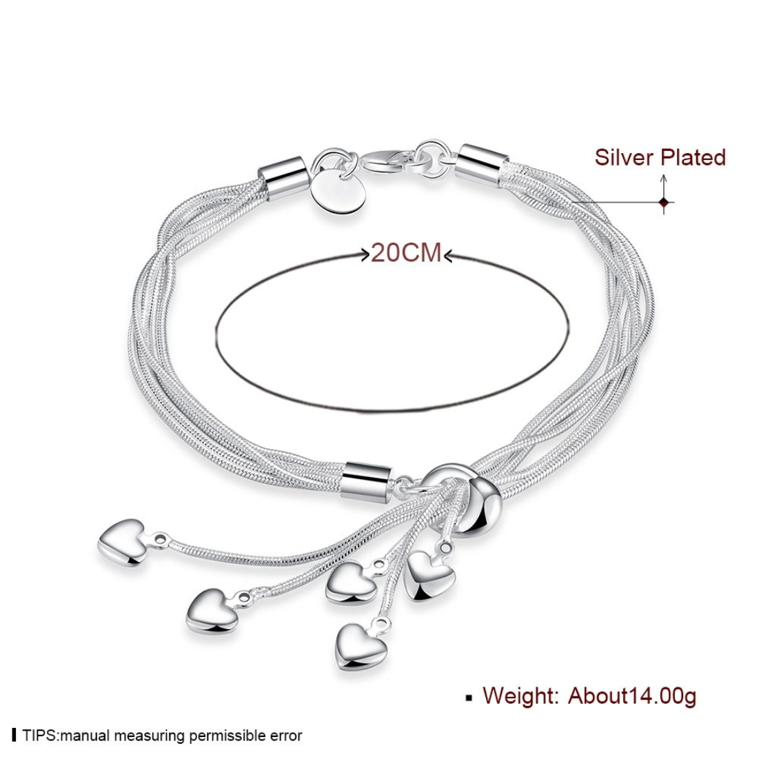 YouBella Stylish Latest Design Jewellery Silver Plated Charm Bracelet for Women (Silver) (YBBN_91651)