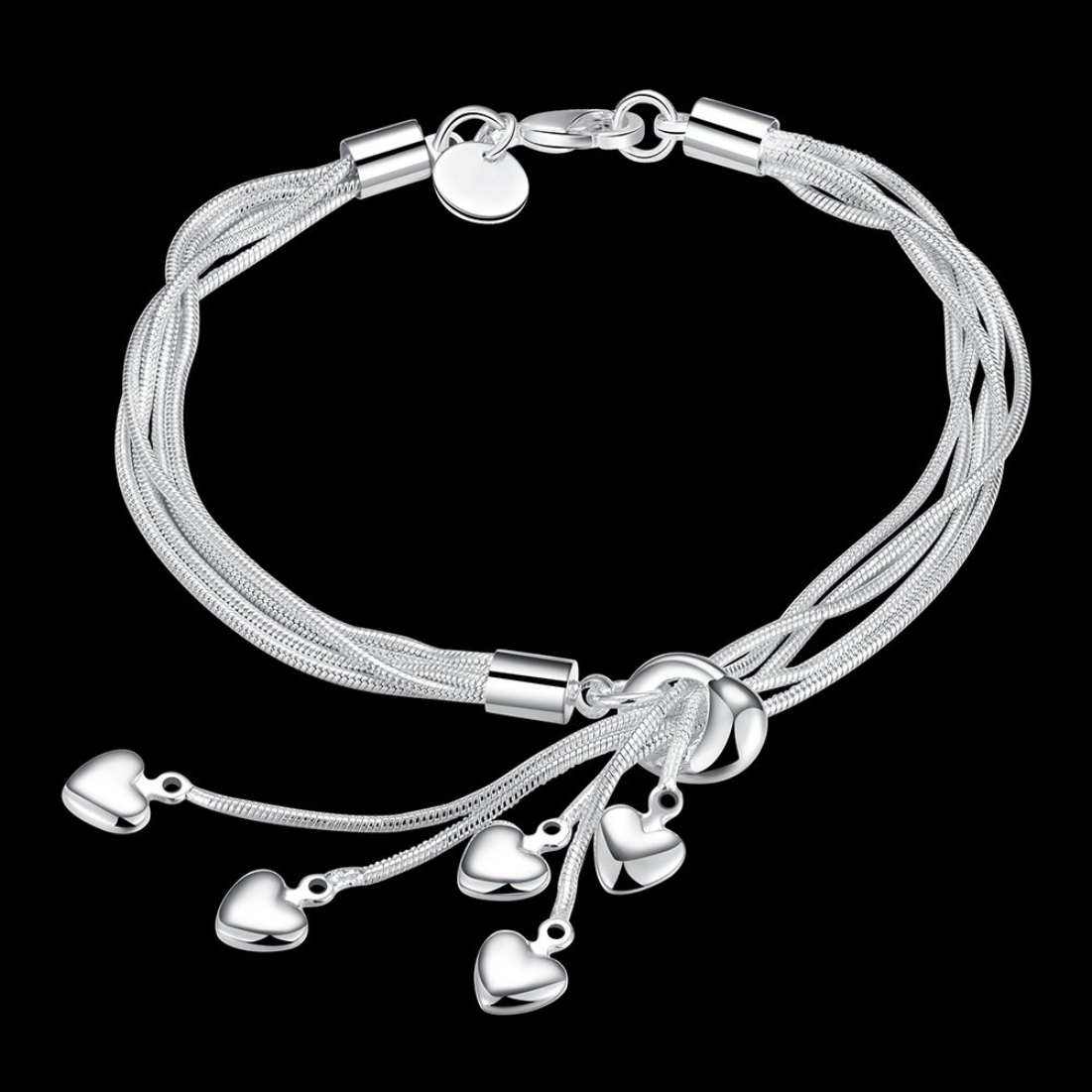 YouBella Stylish Latest Design Jewellery Silver Plated Charm Bracelet for Women (Silver) (YBBN_91651)