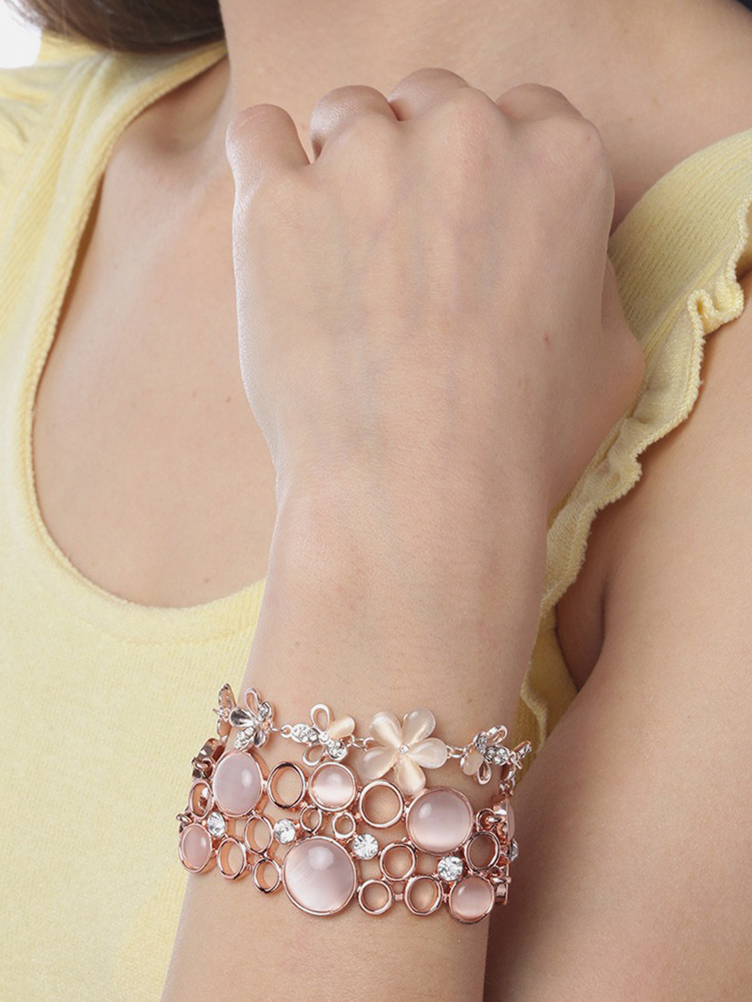 YouBella Rose Gold Crystal gold-plated	Bracelets Bangles for Girls and Women (Circle of Life)