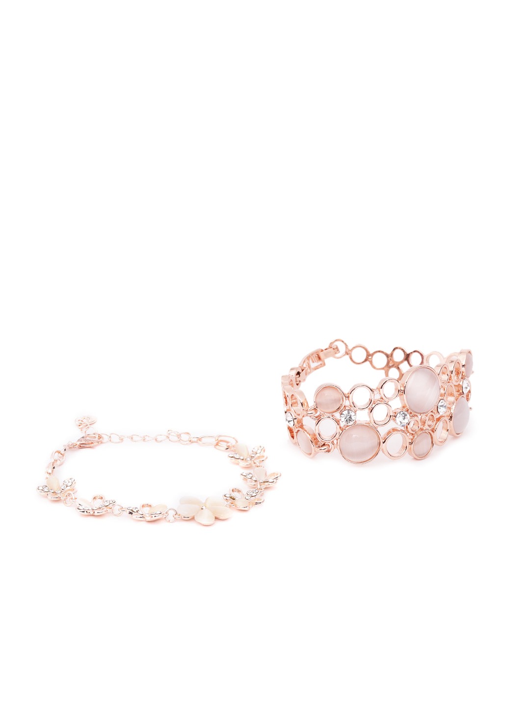 YouBella Rose Gold Crystal gold-plated	Bracelets Bangles for Girls and Women (Circle of Life)