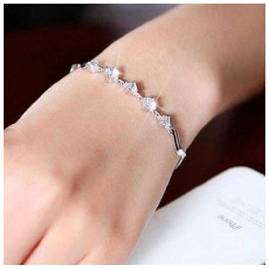 YouBella Stylish Latest Design Jewellery Silver Plated Charm Bracelet for Women (Silver) (YBBN_91654)