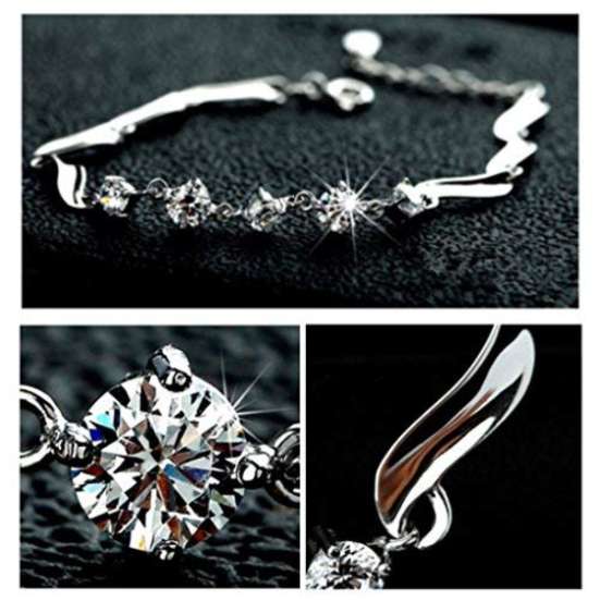 YouBella Stylish Latest Design Jewellery Silver Plated Charm Bracelet for Women (Silver) (YBBN_91654)