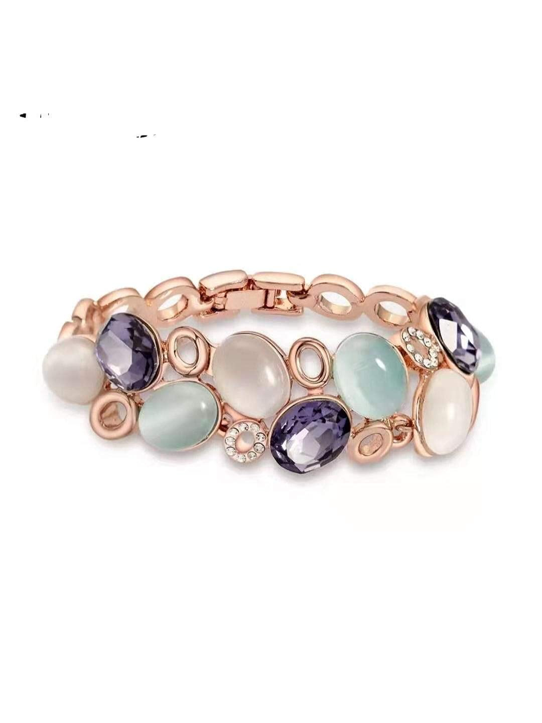 YouBella Jewellery Gold Plated Charm Bracelet for Women (Multi-Colour) (YBBN_91657)
