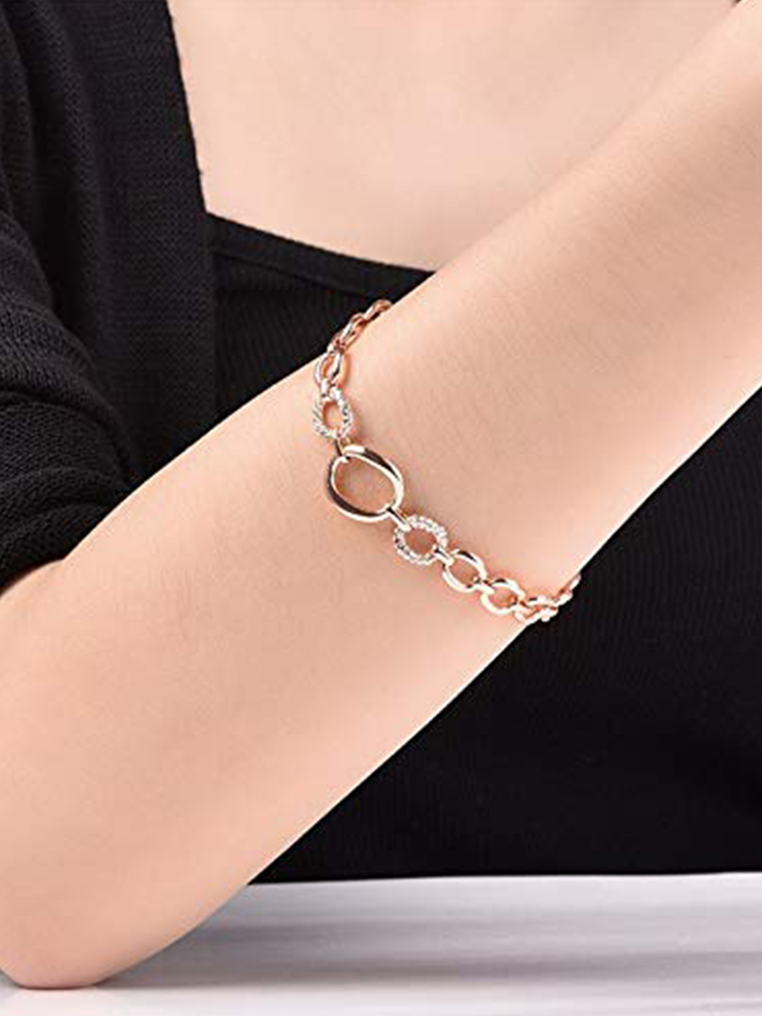 YouBella Jewellery Gold Plated Stylish Latest Crystal Bracelet Bangle Jewellery for Girls and Women