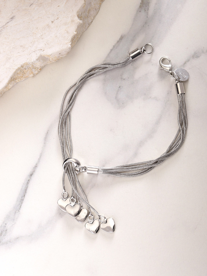 YouBella Women Silver-Plated Stone-Studded Bracelet