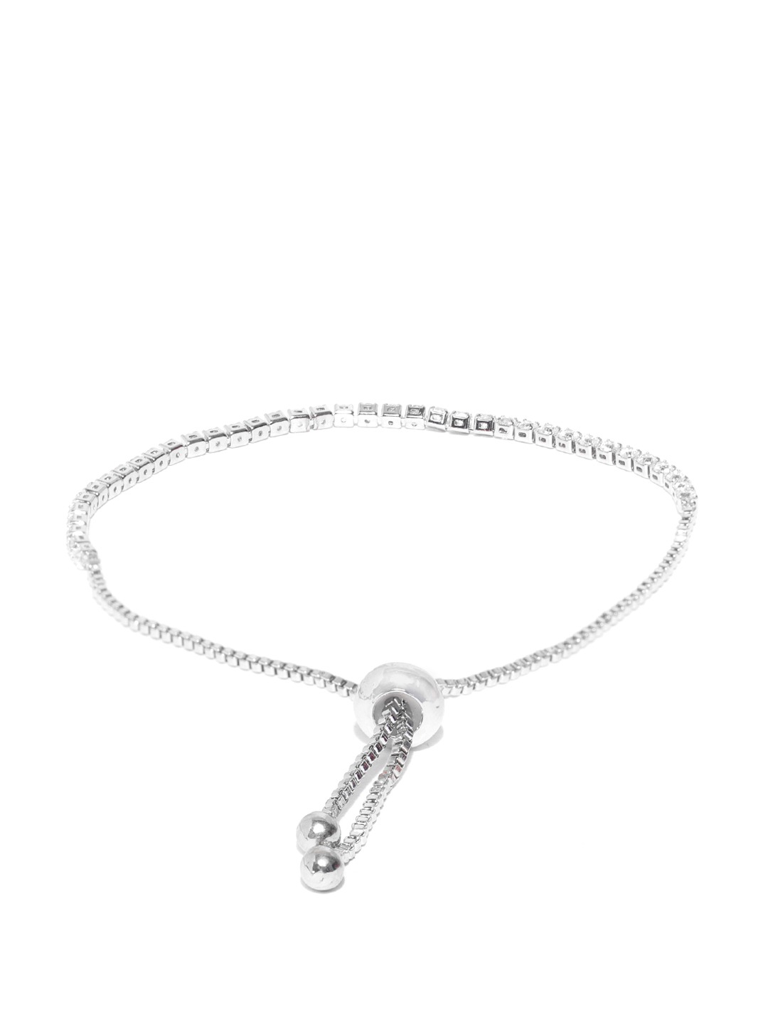 YouBella Women Silver-Plated Stone-Studded Bracelet