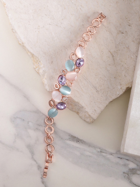 YouBella Women Rose Gold-Plated Link Bracelet