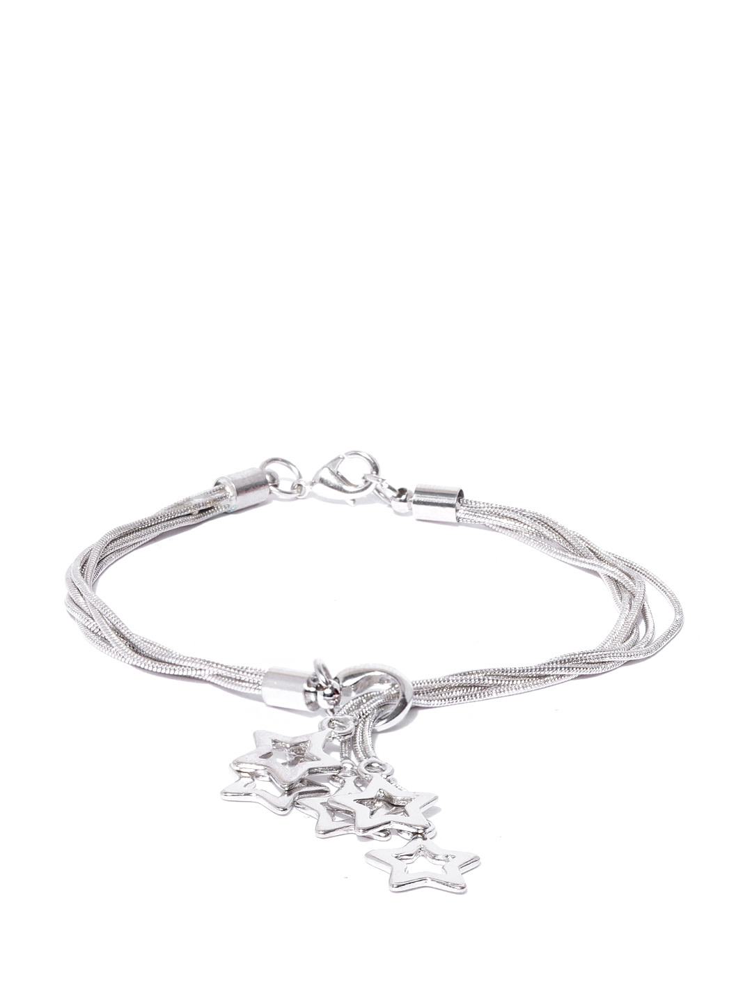 YouBella Women Silver-Plated Stone-Studded Link Bracelet