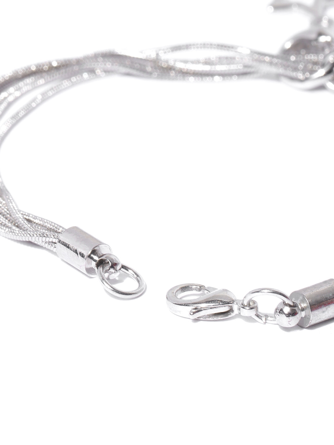 YouBella Women Silver-Plated Stone-Studded Link Bracelet