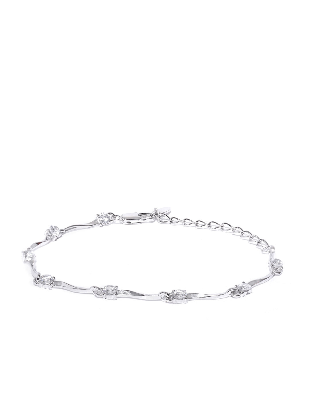 YouBella Women Multicoloured Rose Gold-Plated Stone-Studded Link Bracelet