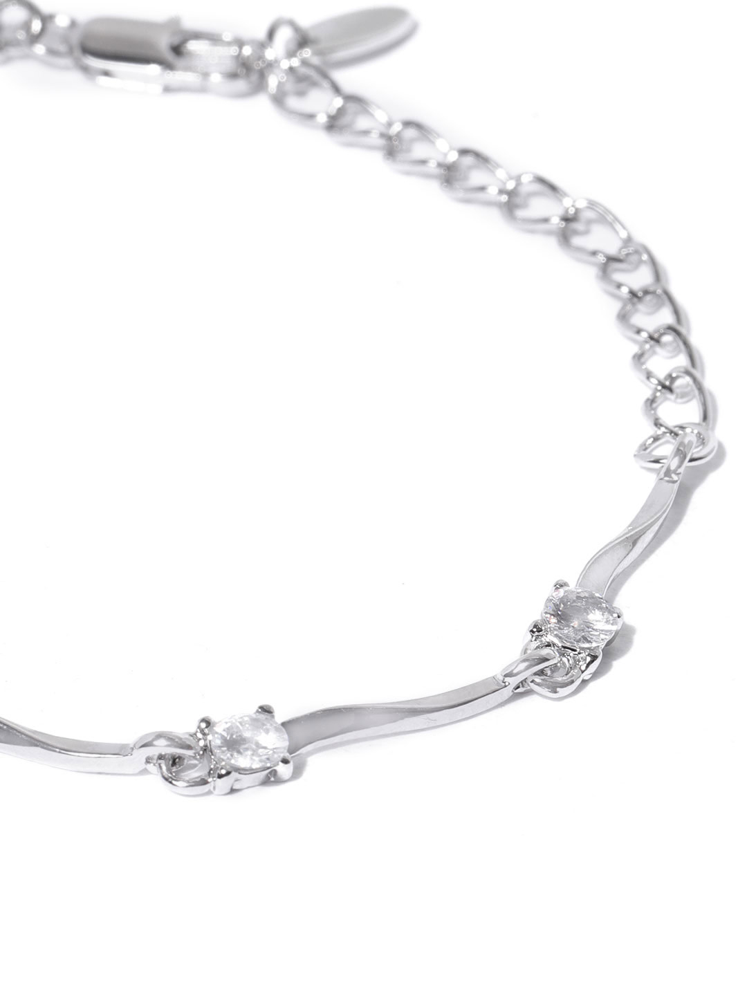 YouBella Women Multicoloured Rose Gold-Plated Stone-Studded Link Bracelet