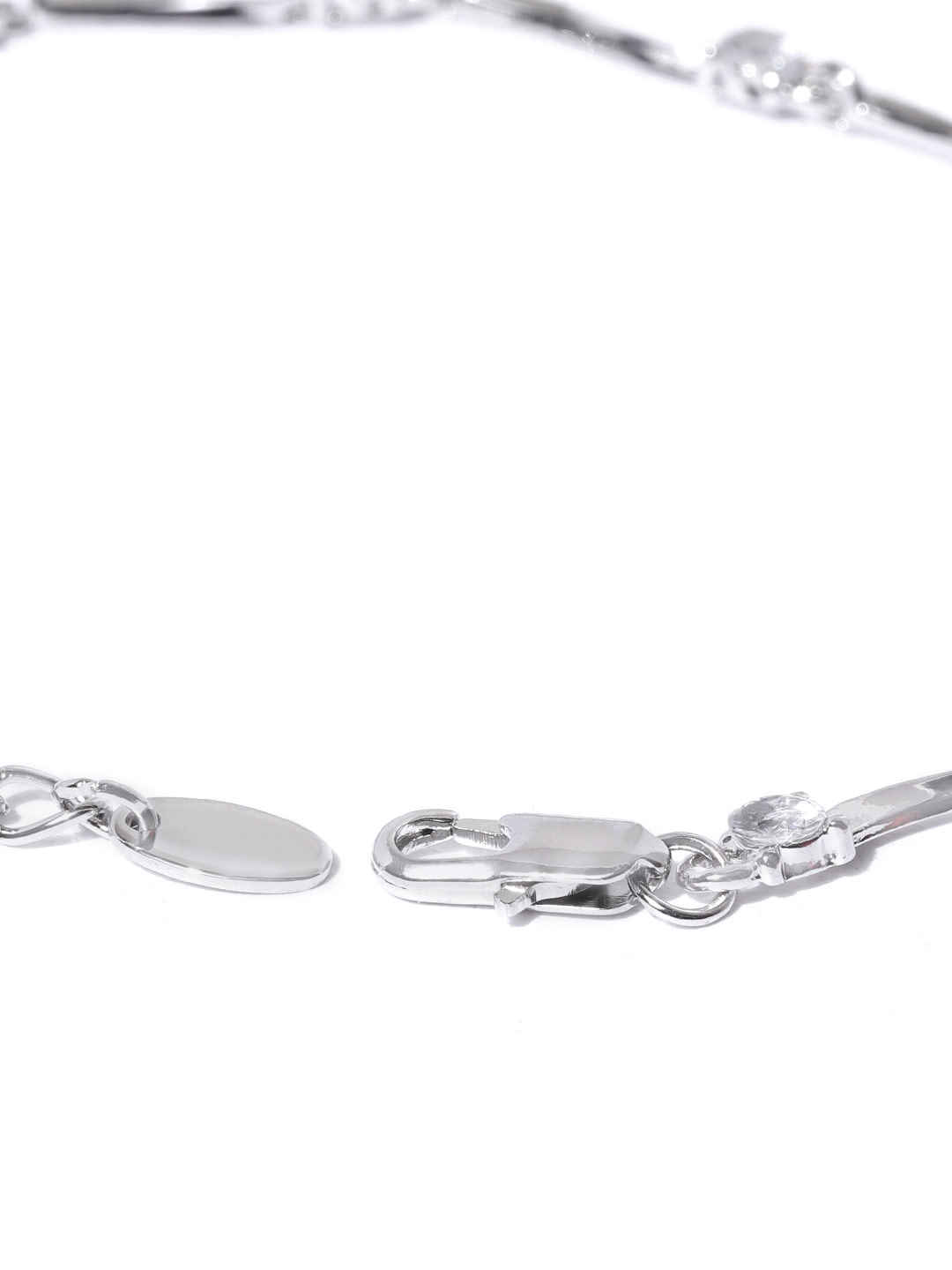 YouBella Women Silver-Plated Stone-Studded Link Bracelet