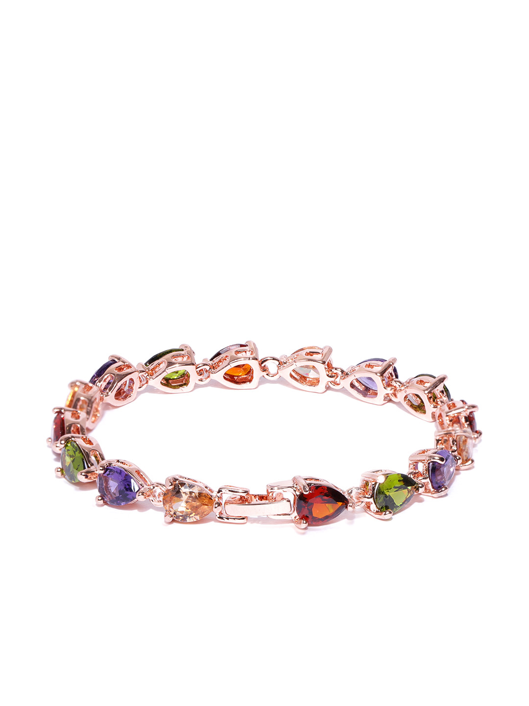 YouBella Rose Gold -Plated Stone-Studded Link Bracelet