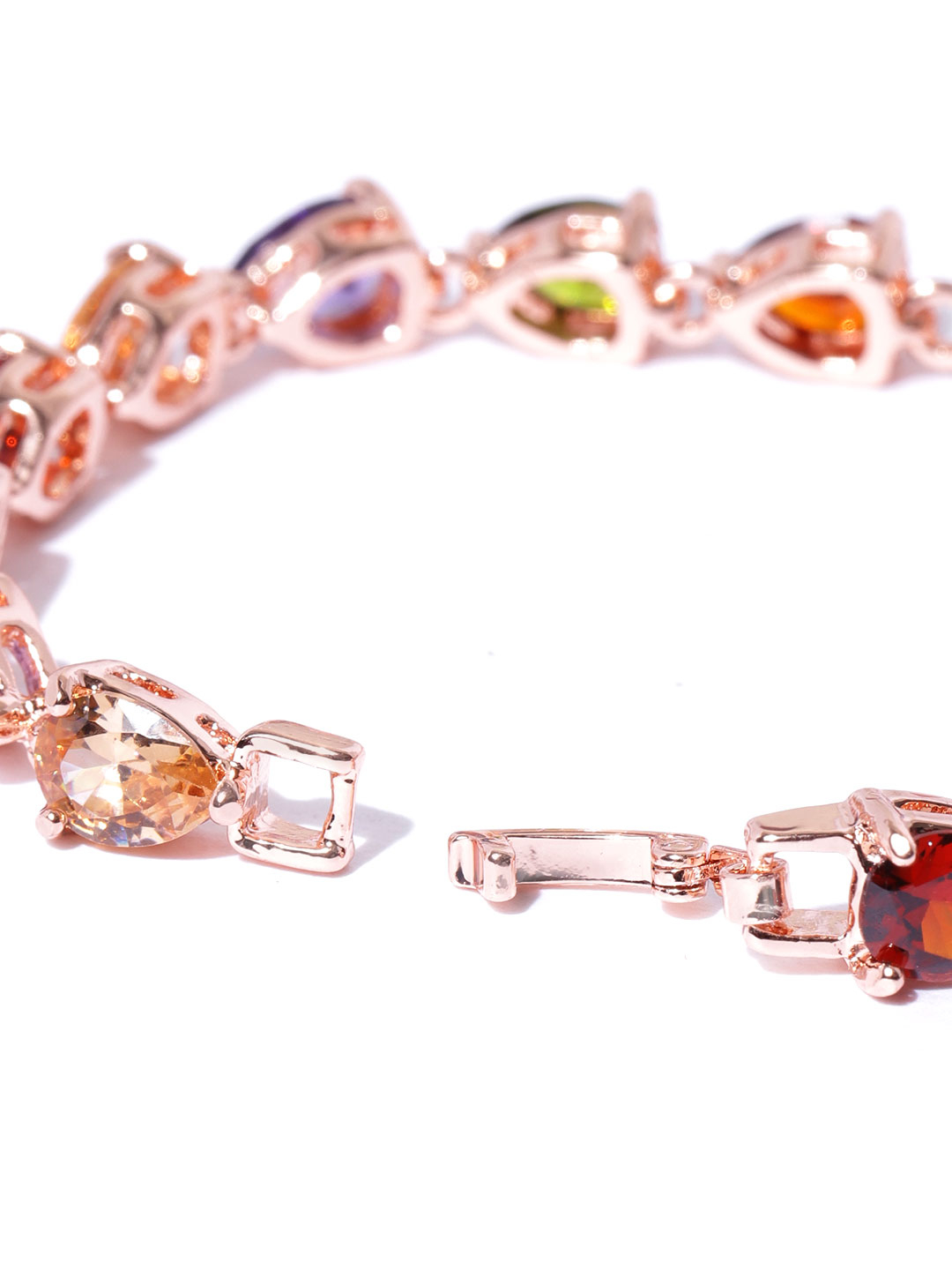 YouBella Rose Gold -Plated Stone-Studded Link Bracelet