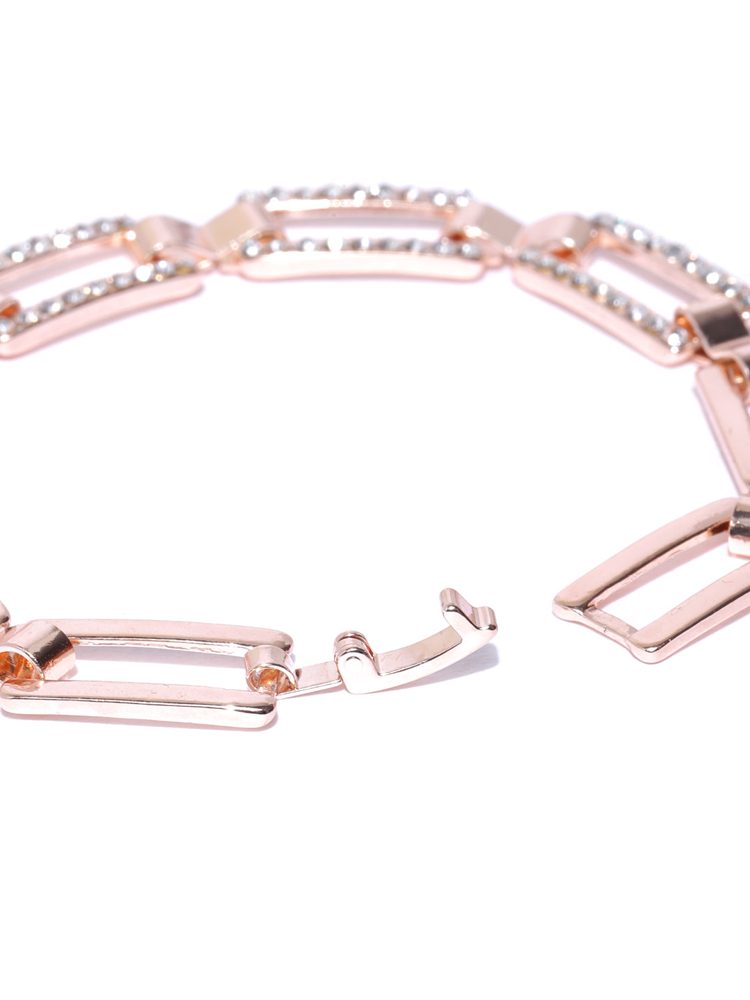 YouBella Rose Gold -Plated Stone-Studded Link Bracelet