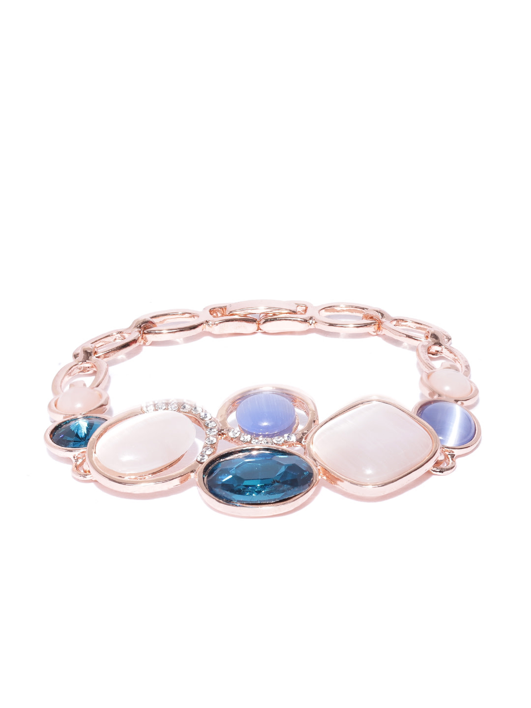 YouBella Women Rose Gold-Plated Stone-Studded Link Bracelet