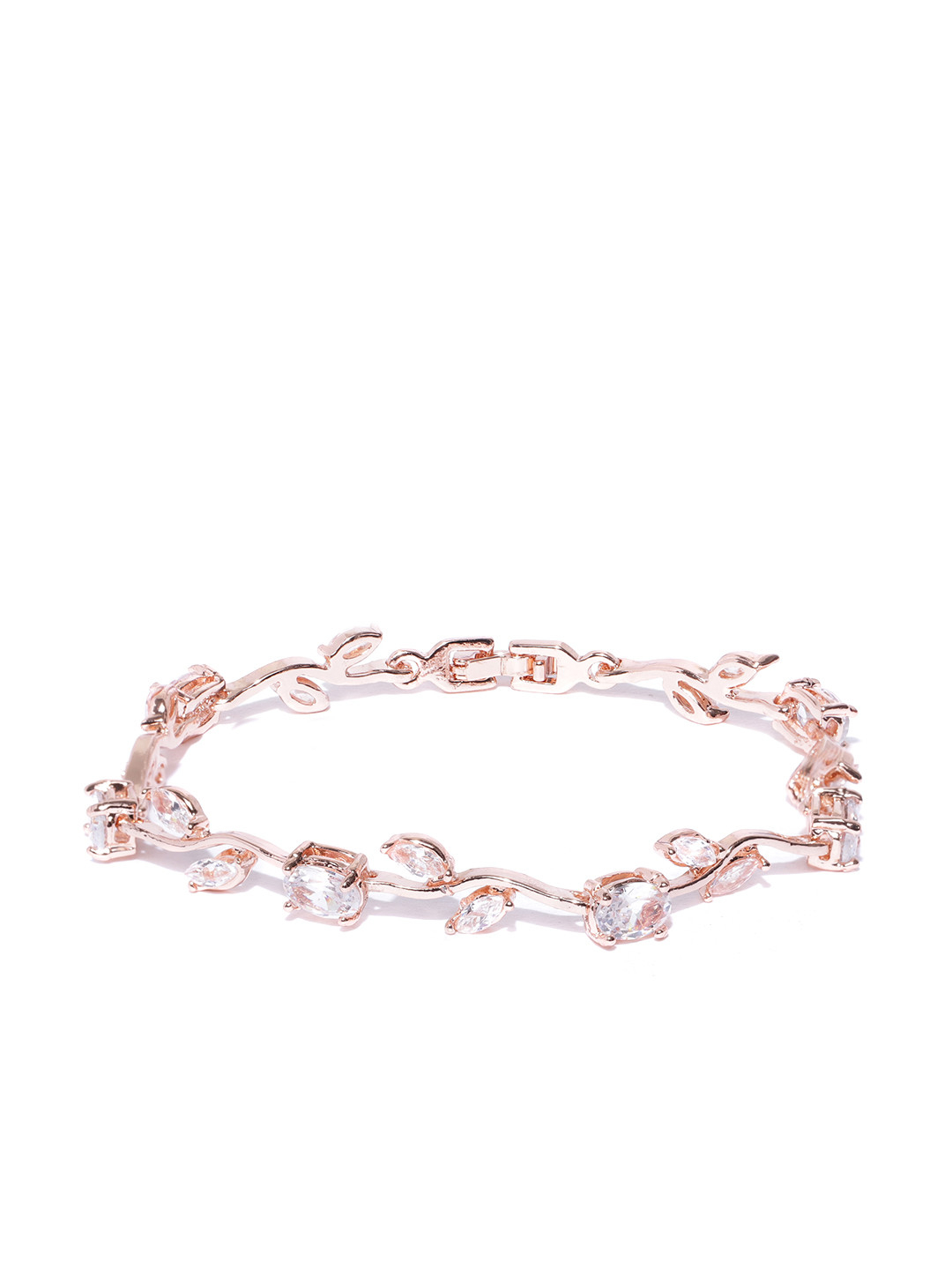 YouBella Women Silver-Plated Stone-Studded Link Bracelet
