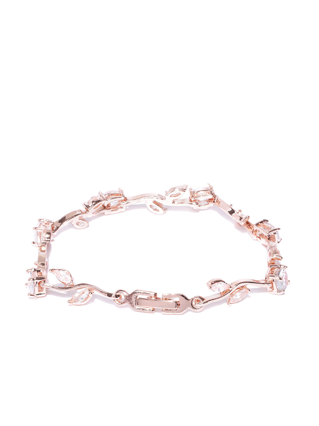 YouBella Women Silver-Plated Stone-Studded Link Bracelet