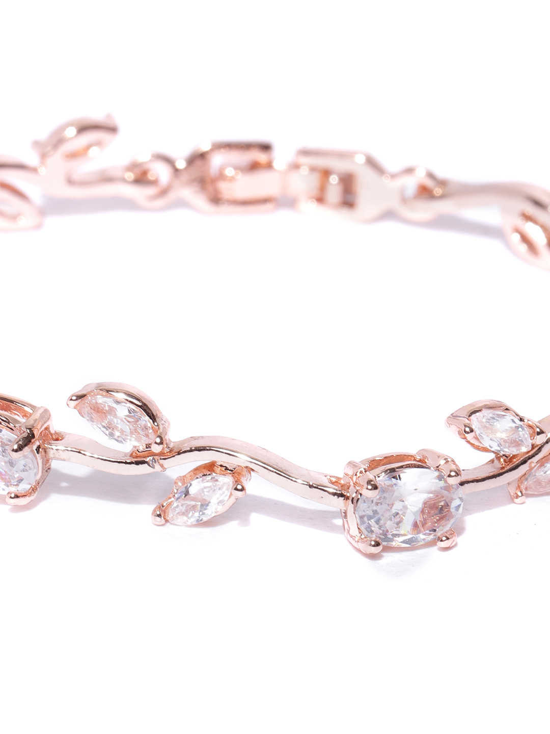 YouBella Women Silver-Plated Stone-Studded Link Bracelet