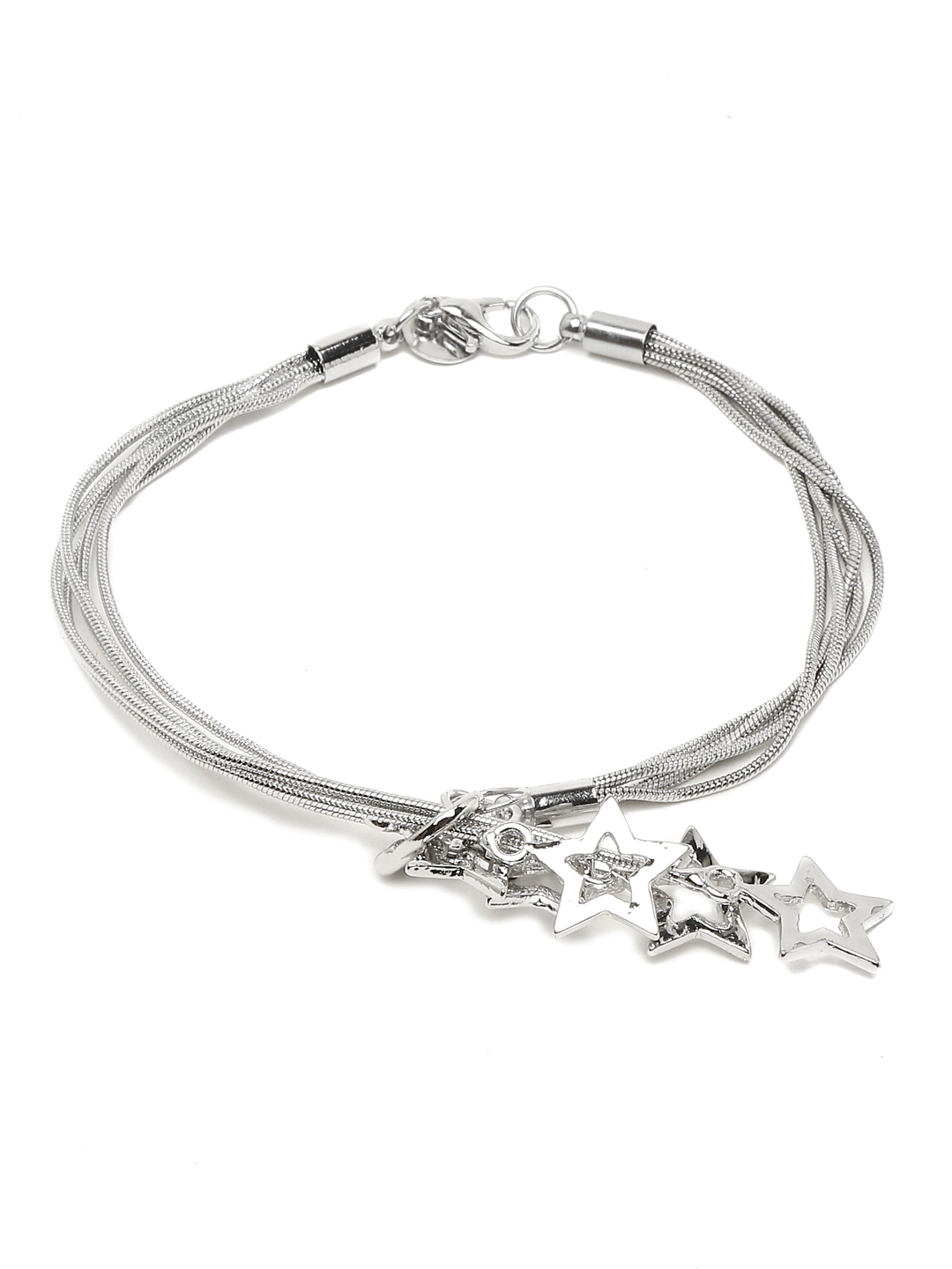 YouBella Women 2 Silver-Toned Silver-Plated Kada Bracelet